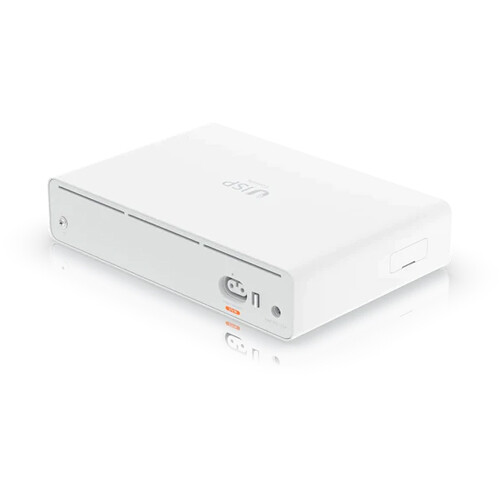 Ubiquiti UISP Console host console with 8 GbE LAN ports, 10G SFP+ LAN, and dual WAN connectivity — view 5