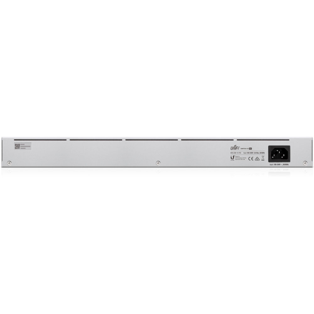 Ubiquiti UniFi USW-16-POE 16-port Gigabit Layer 2 PoE switch with 8 PoE+ ports and 2 SFP uplinks — view 5