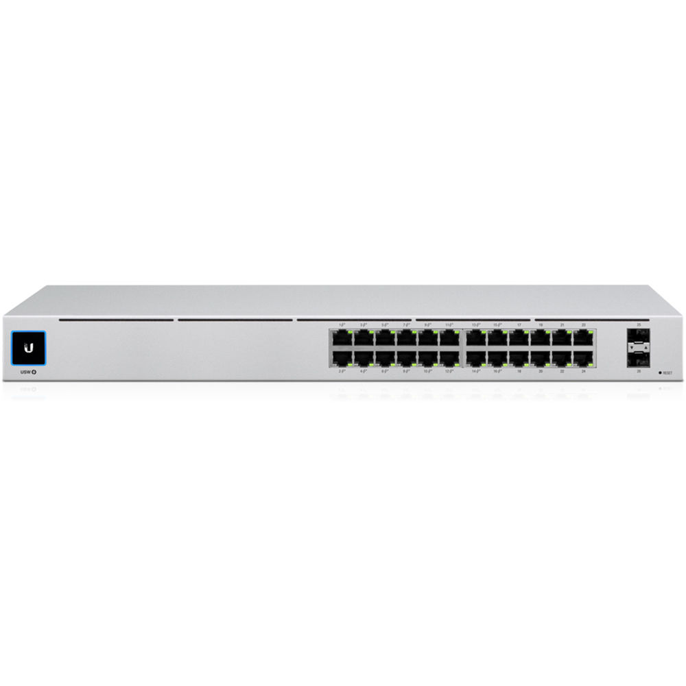 Ubiquiti UniFi USW-24-POE 24-port Gigabit Layer 2 PoE+ switch with 16 PoE ports and 2 SFP uplinks — view 2