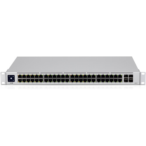 Ubiquiti UniFi Switch 48 PoE USW-48-POE rack-mountable 48-port Gigabit Layer 2 switch with 32 PoE+ ports and 4 SFP uplinks — view 3