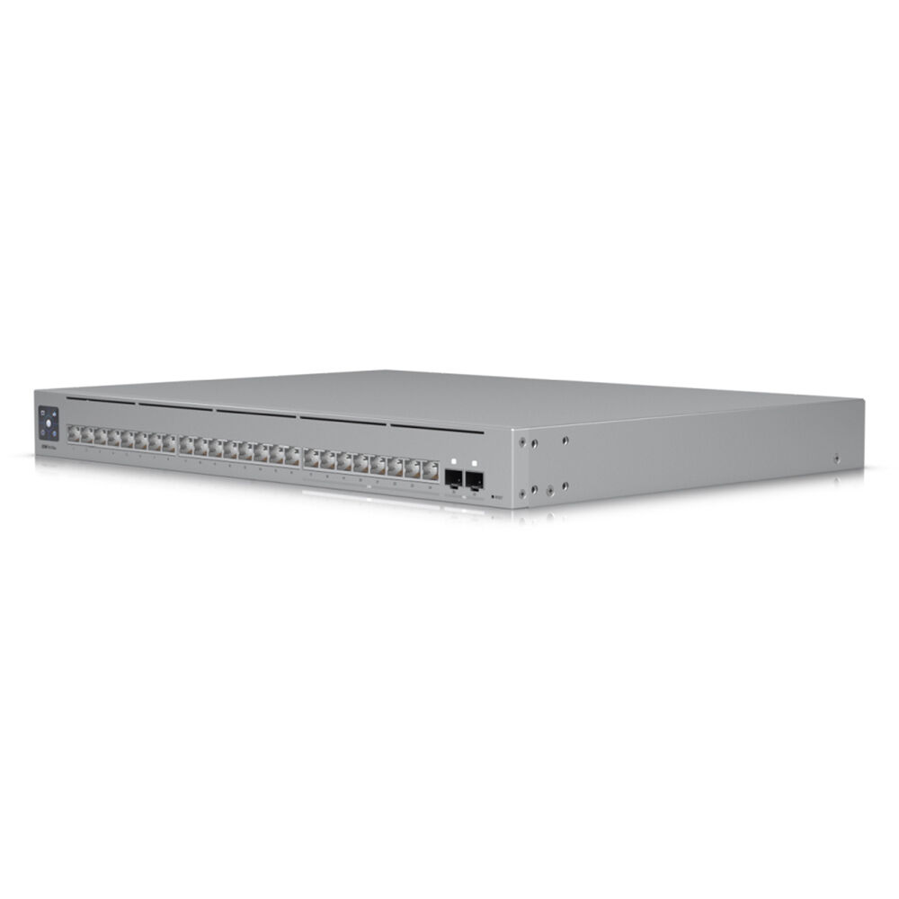 Ubiquiti Pro Max 24 Layer 3 UniFi switch with 24 x 2.5 GbE RJ45 ports and Etherlighting indicators — view 3