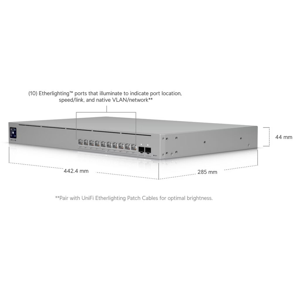 Ubiquiti Pro XG 10 PoE 1U Layer 3 switch with 10 10GbE PoE++ ports and 2 SFP+ uplinks — view 8