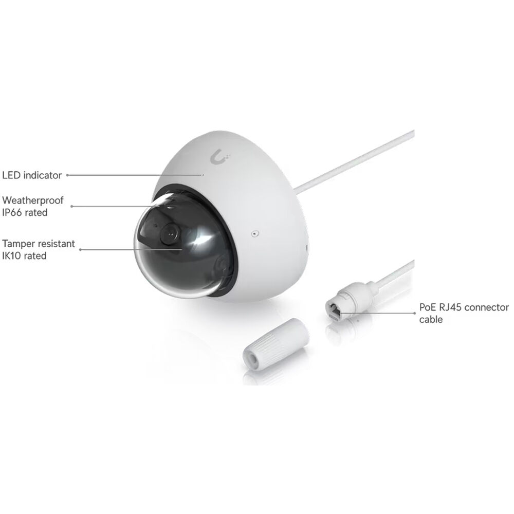 Ubiquiti UVC-AI-DOME-W 4 MP AI dome surveillance camera with IR night vision and IP66 vandal-resistant enclosure — view 2