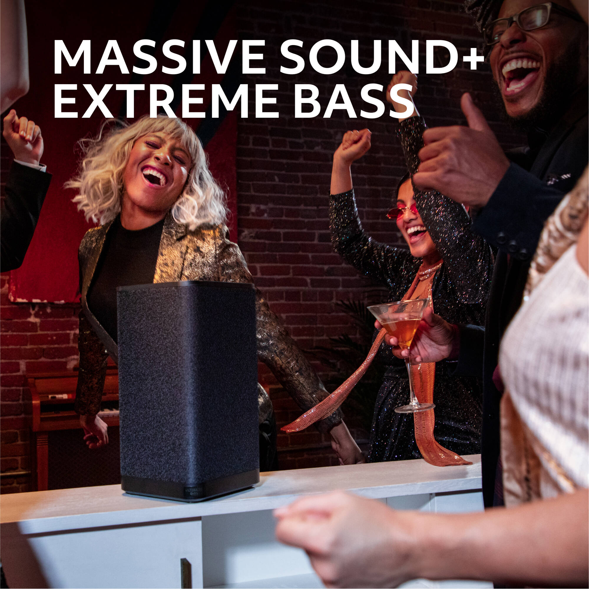 Ultimate Ears HYPERBOOM portable Bluetooth speaker in black with big bass and IPX4 water resistance — view 2