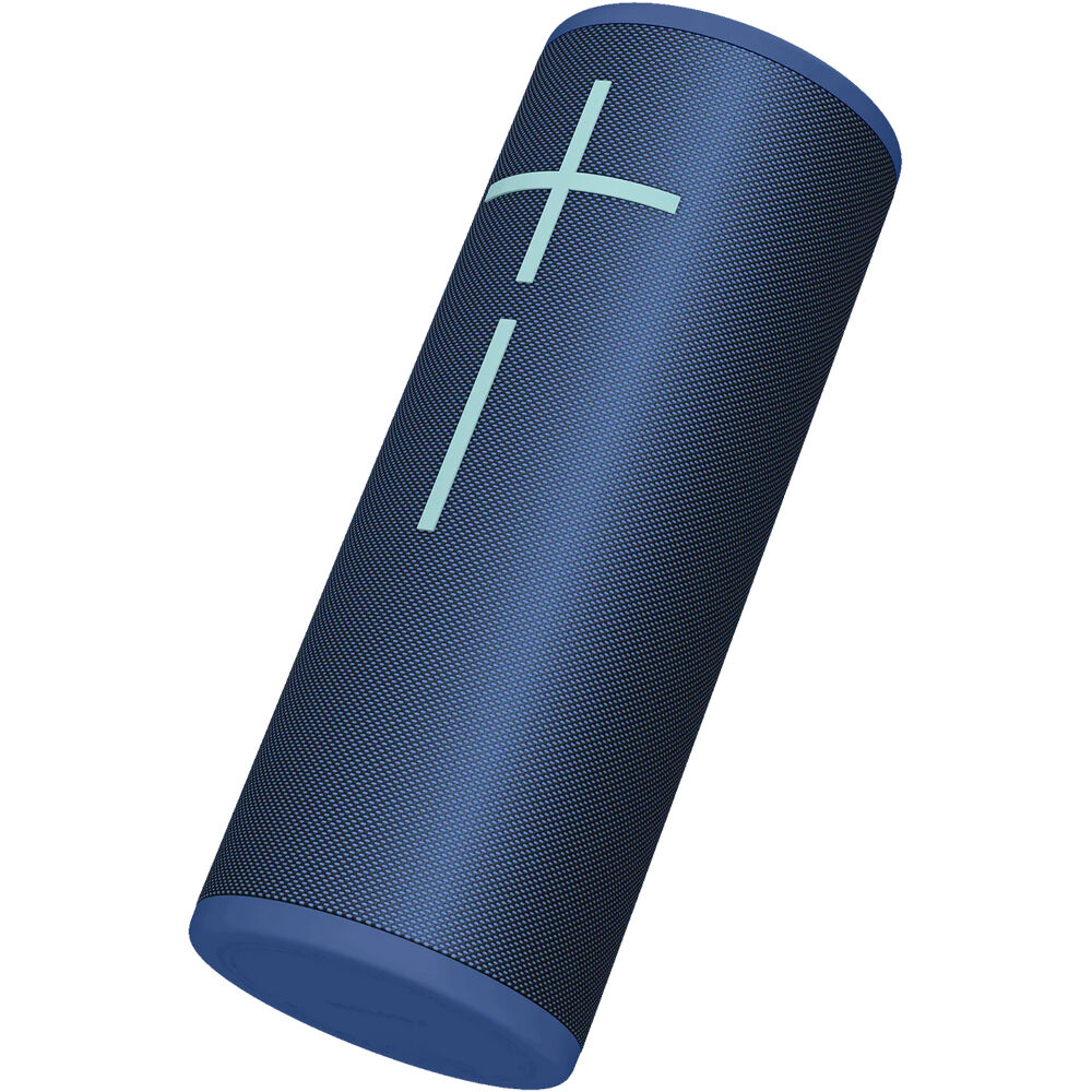 UE MEGABOOM 4 wireless Bluetooth speaker in Blue, portable cylindrical design — view 10
