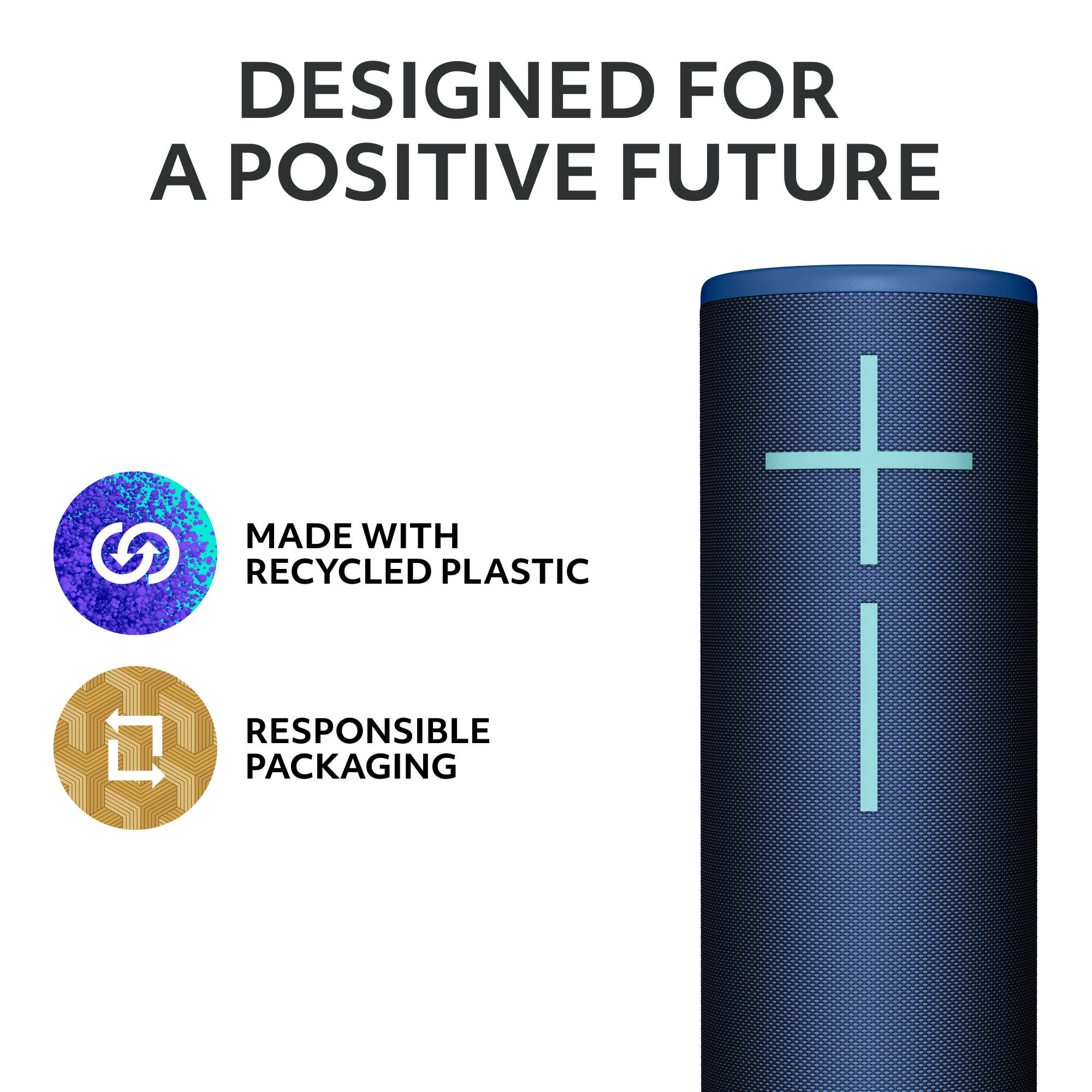 UE MEGABOOM 4 wireless Bluetooth speaker in Blue, portable cylindrical design — view 6