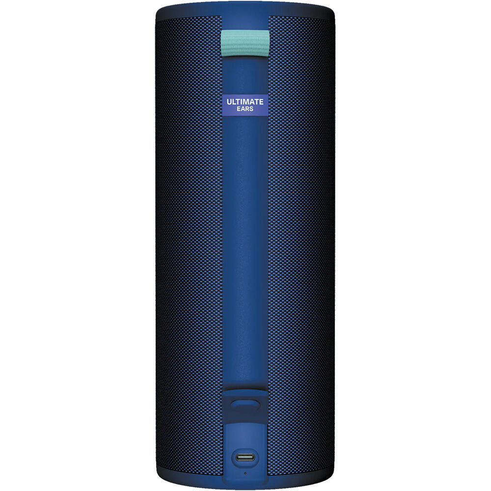 UE MEGABOOM 4 wireless Bluetooth speaker in Blue, portable cylindrical design — view 8