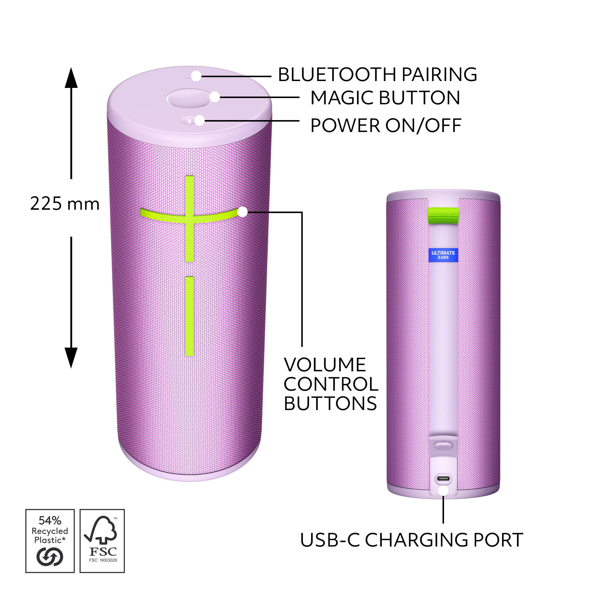 Ultimate Ears MEGABOOM 4 Purple wireless Bluetooth portable speaker — view 5