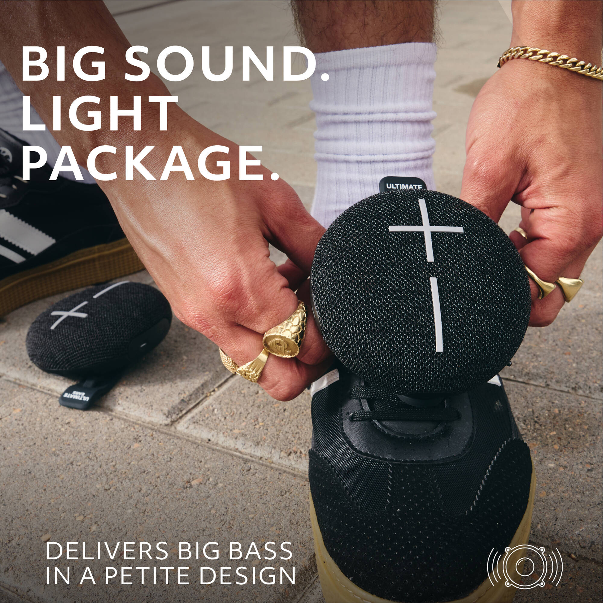UE Mini Roll Black compact portable speaker with hookable strap — view 6