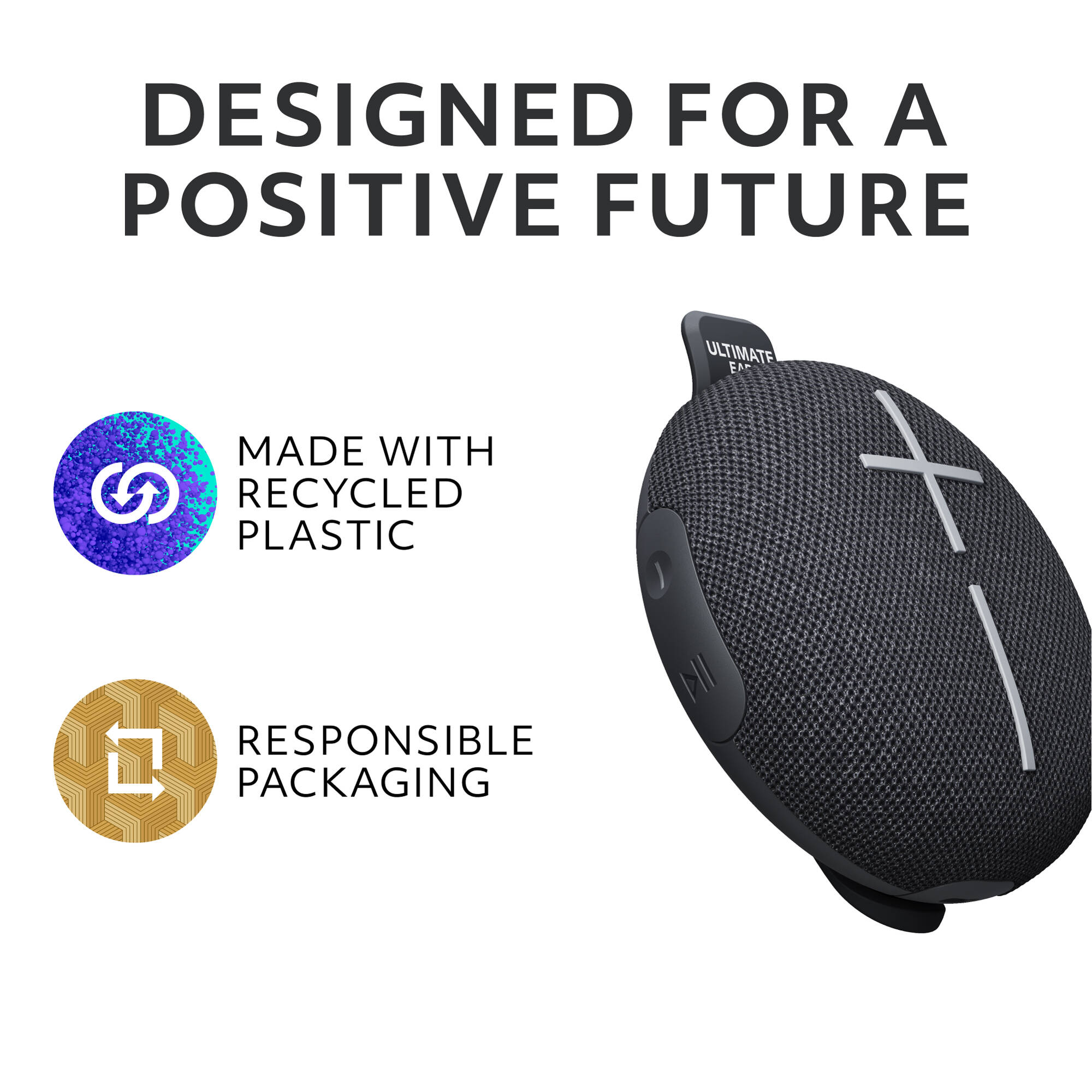 UE Mini Roll Black compact portable speaker with hookable strap — view 9