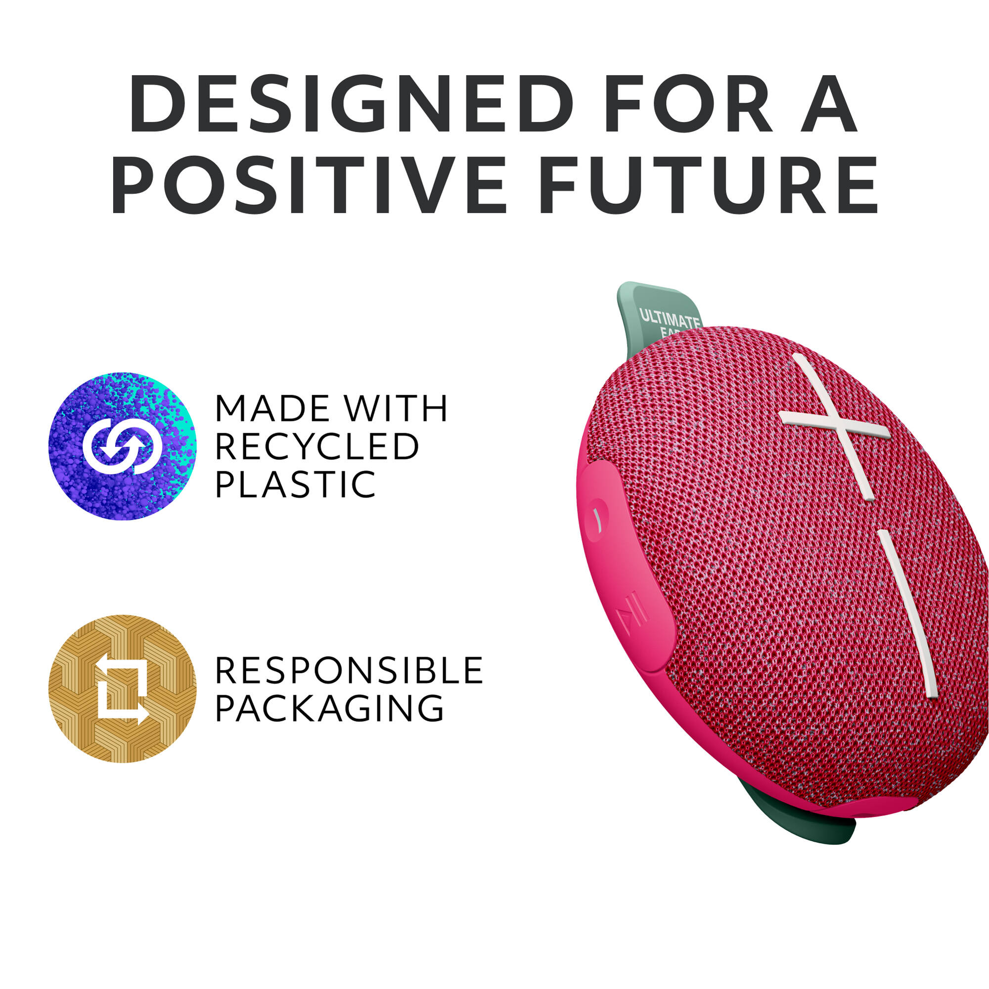 UE Mini Roll Pink compact portable speaker with hookable strap — view 9