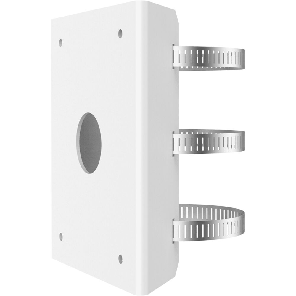 Elegant white dome pole mounting bracket for auto dome camera installations — view 3