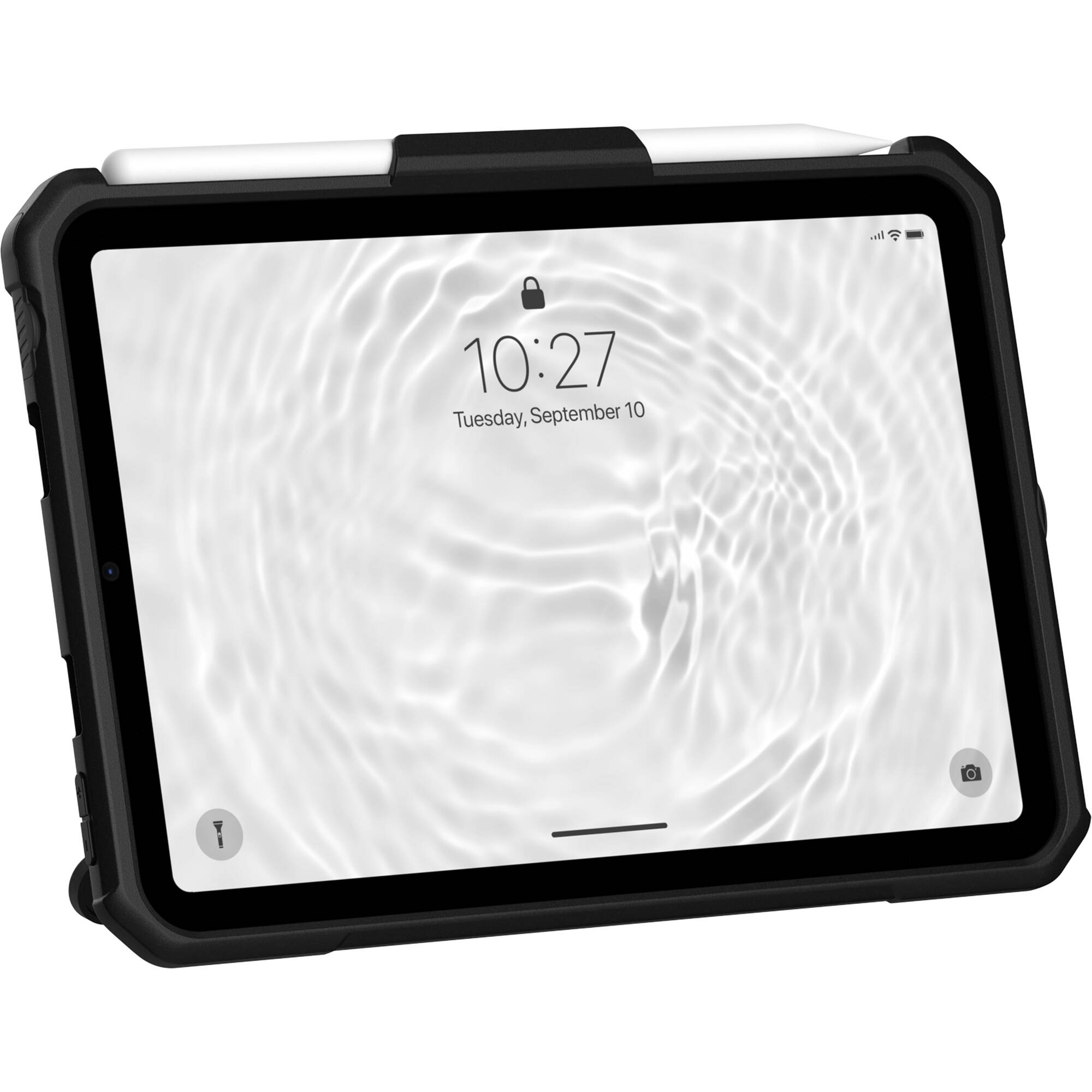 Black UAG Scout case for Apple iPad mini 6th and 7th generation with hand strap and kickstand — view 12
