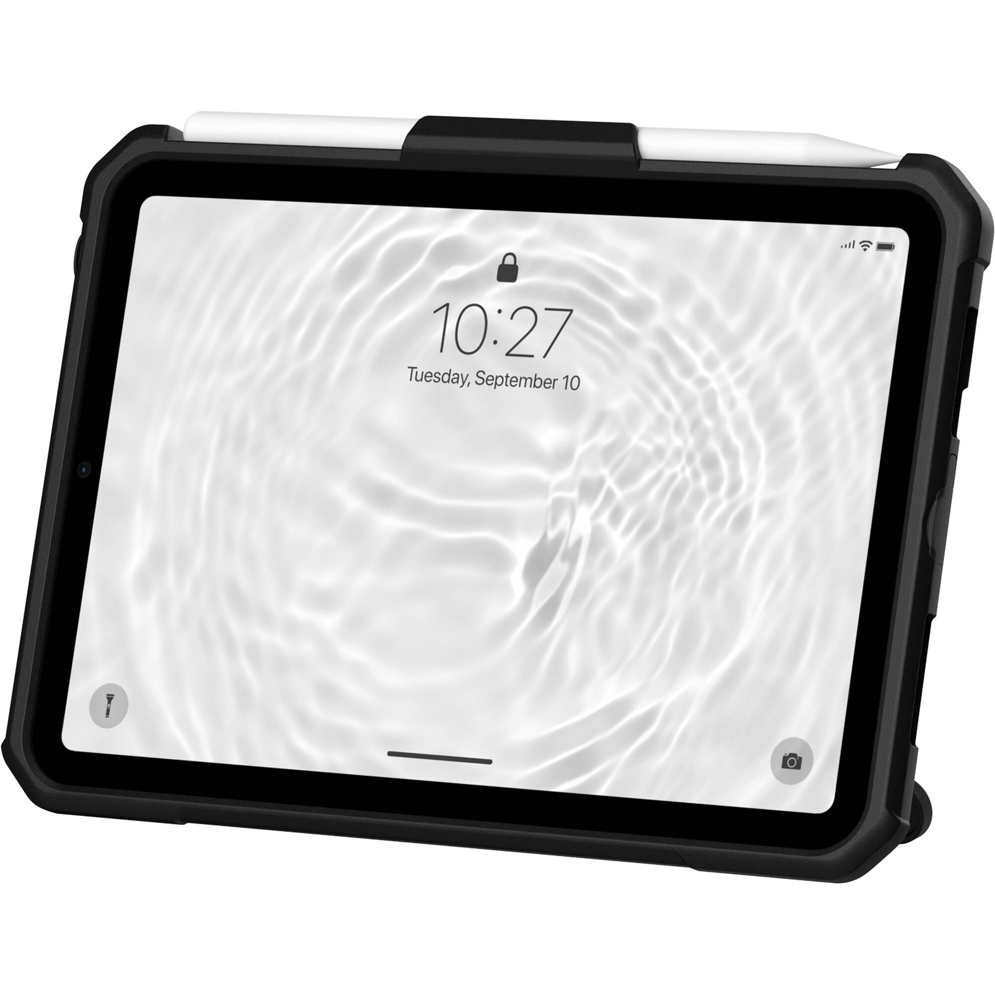 Black UAG Scout case for Apple iPad mini 6th and 7th generation with hand strap and kickstand — view 13