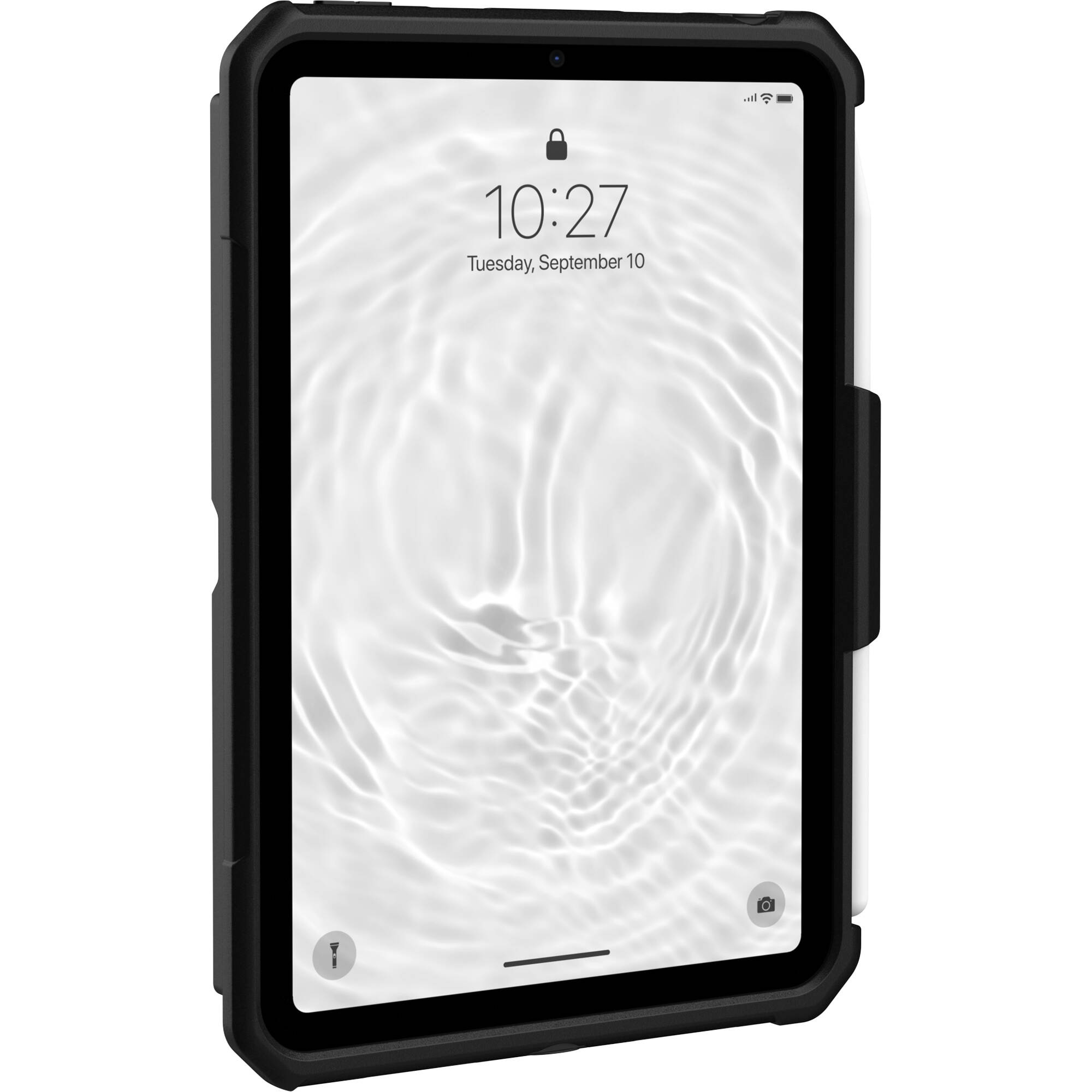 Black UAG Scout case for Apple iPad mini 6th and 7th generation with hand strap and kickstand — view 18