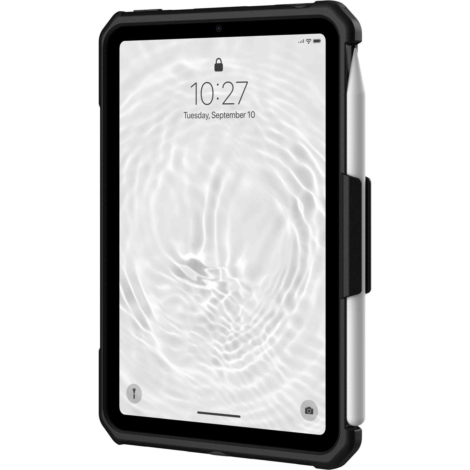 Black UAG Scout case for Apple iPad mini 6th and 7th generation with hand strap and kickstand — view 19