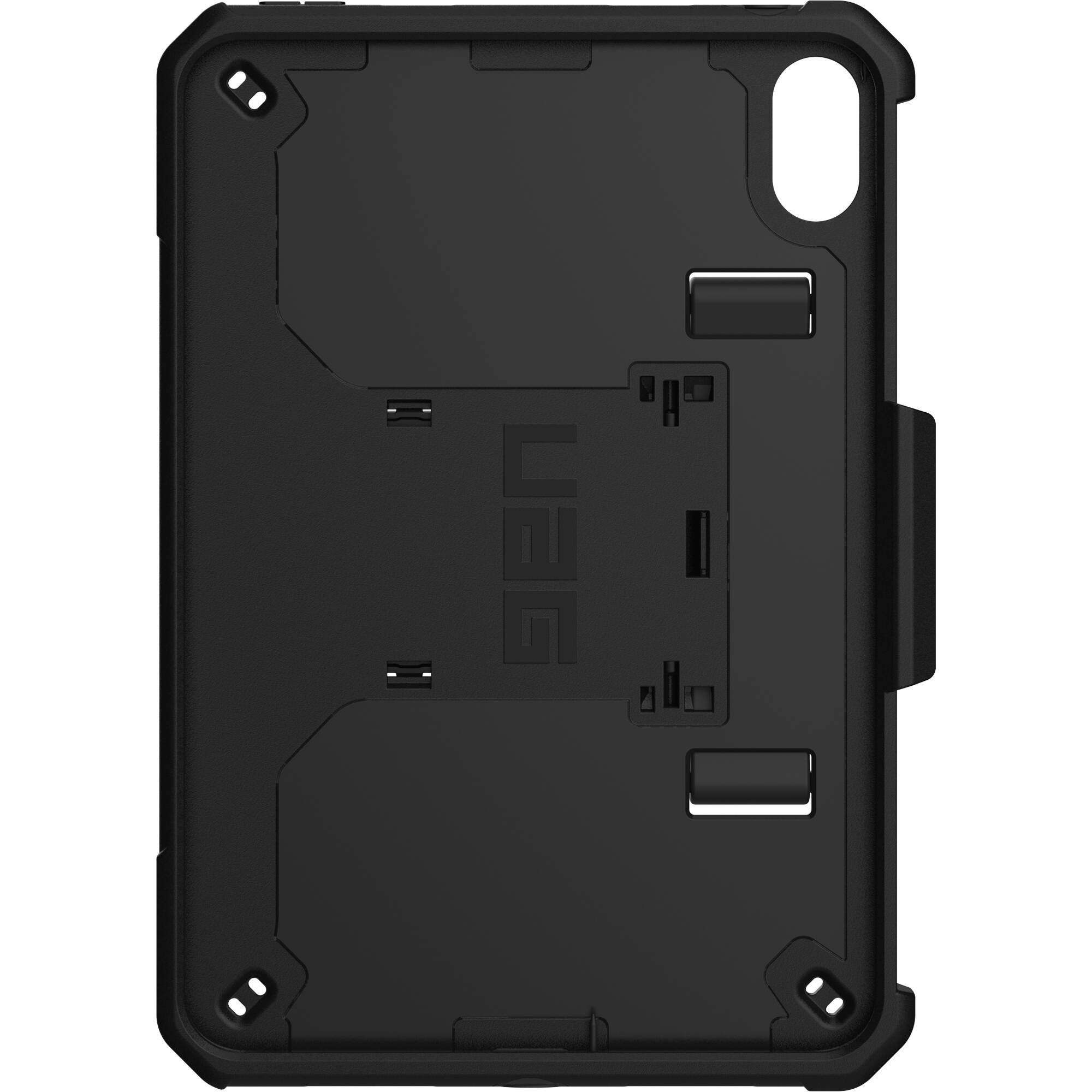 Black UAG Scout case for Apple iPad mini 6th and 7th generation with hand strap and kickstand — view 7