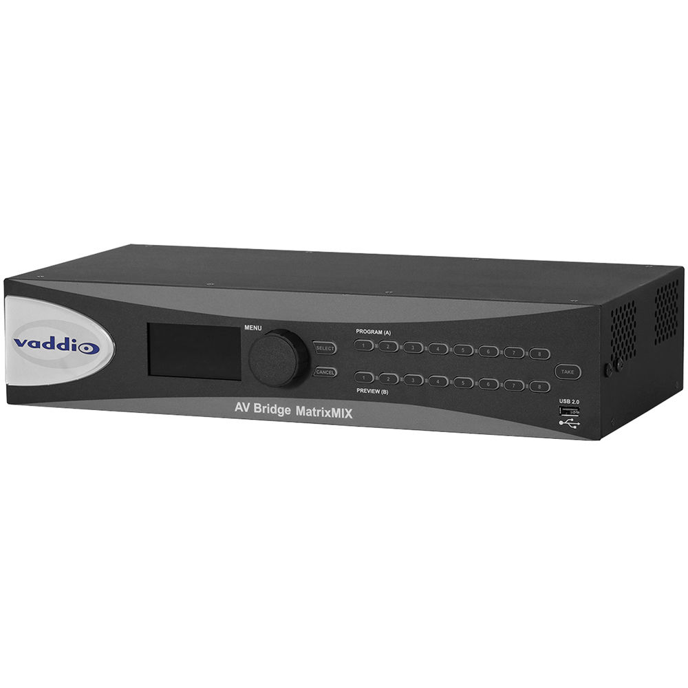 Vaddio AV Bridge MatrixMIX Pro rack-mountable AV switcher for switching, camera control, streaming, and graphics mixing — view 2