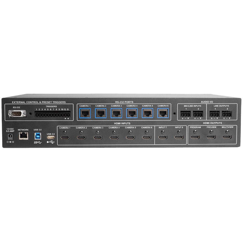 Vaddio AV Bridge MatrixMIX Pro rack-mountable AV switcher for switching, camera control, streaming, and graphics mixing — view 4