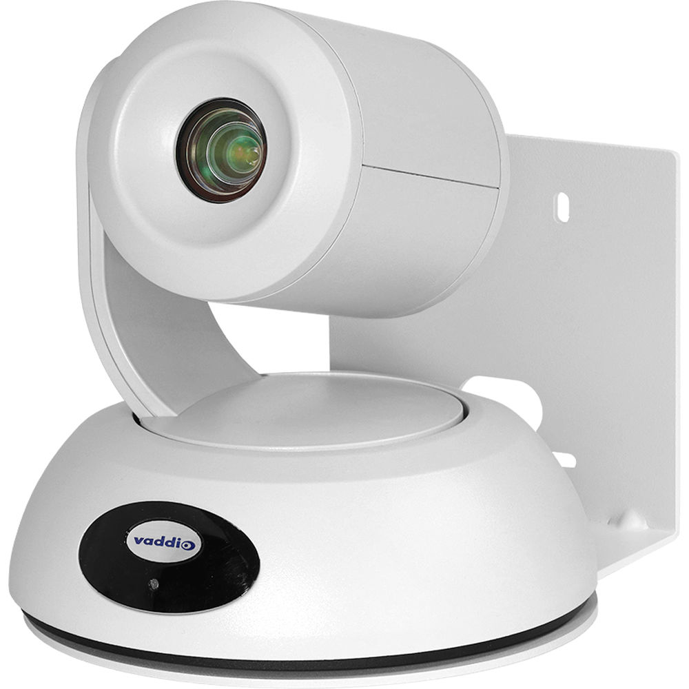 Vaddio RoboSHOT 12E OneLink Bridge System white PTZ camera for professional conference room installation — view 2