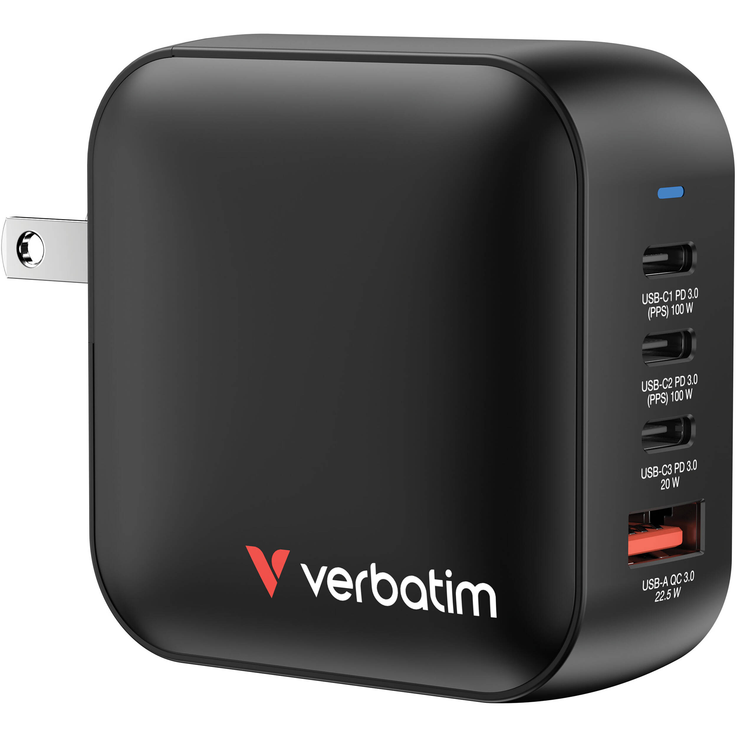 Verbatim Mini GaN Charger 100W 4 port compact USB charger — view 2