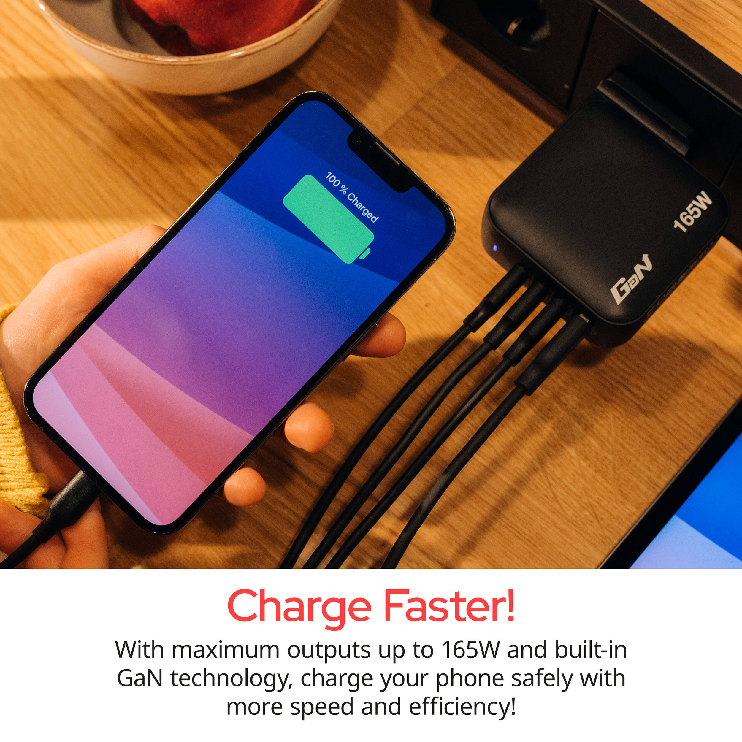 Verbatim Mini GaN Charger 100W 4 port compact USB charger — view 8