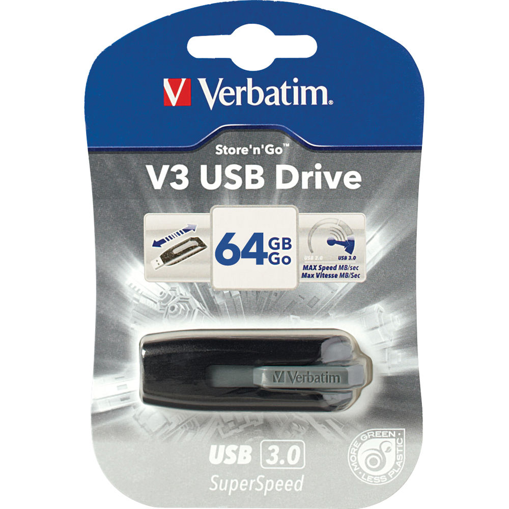Verbatim Go V3 64GB gray USB 3.0 flash drive — view 3