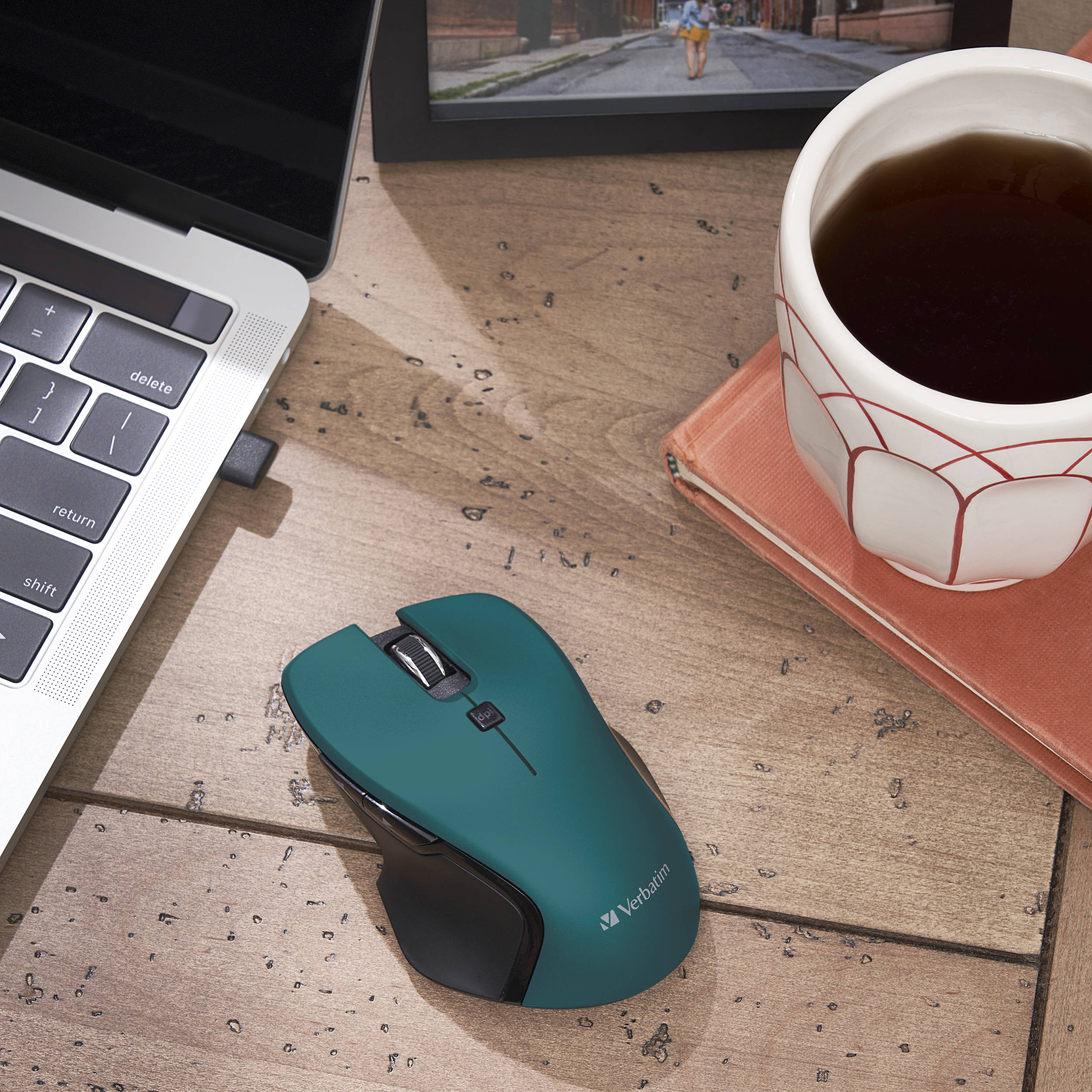 VERBATIM CORPORATION WIRELESS BLUE LED USB-C TEAL MOUSE — view 5