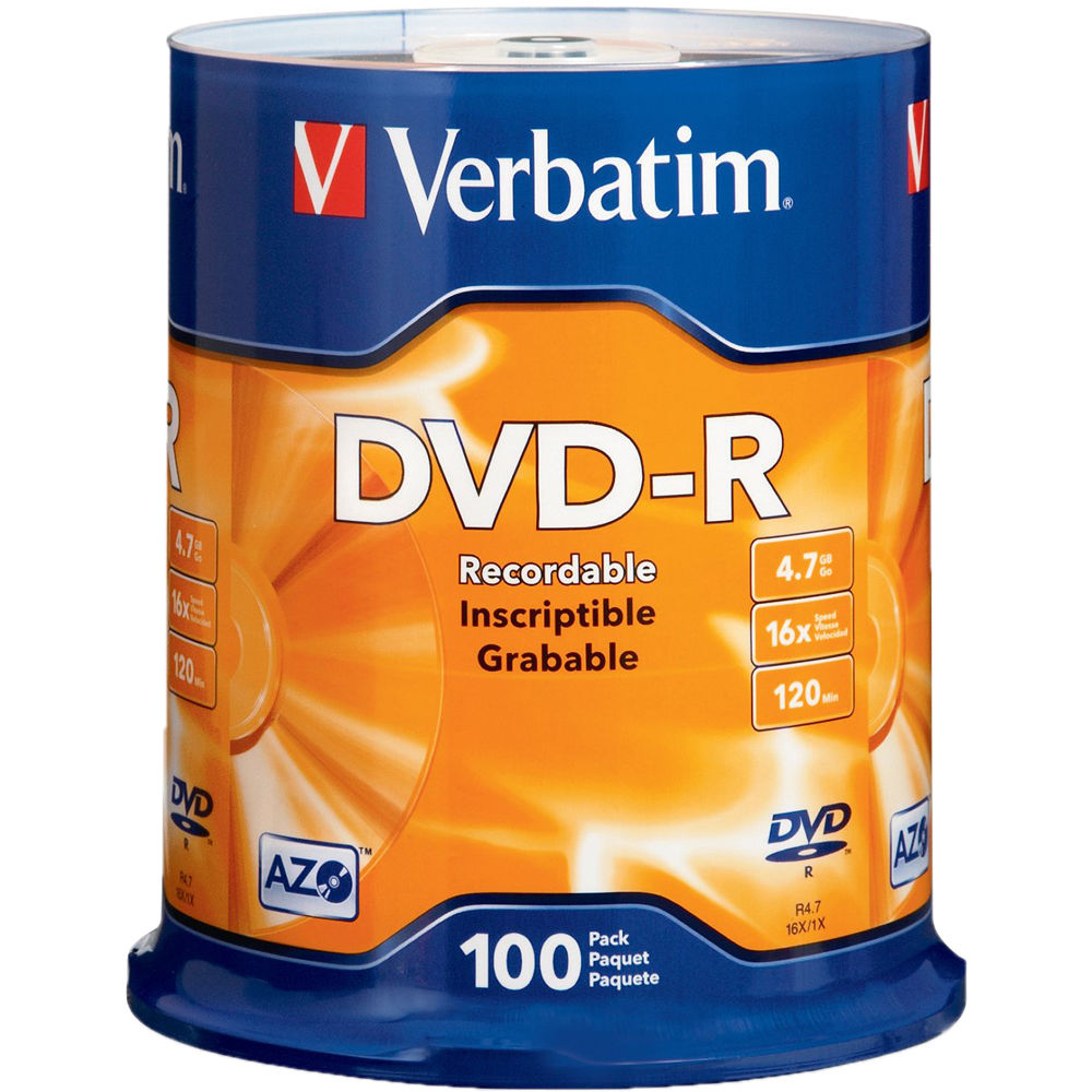 Verbatim Azo Dvd-R 4.7gb 16x with Branded Surface-100pk Spindle