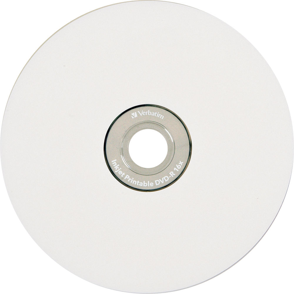 VERBATIM DVD-R 4.7GB 16X WHITE INKJET PRINTABLE-100PK SPINDLE — view 2