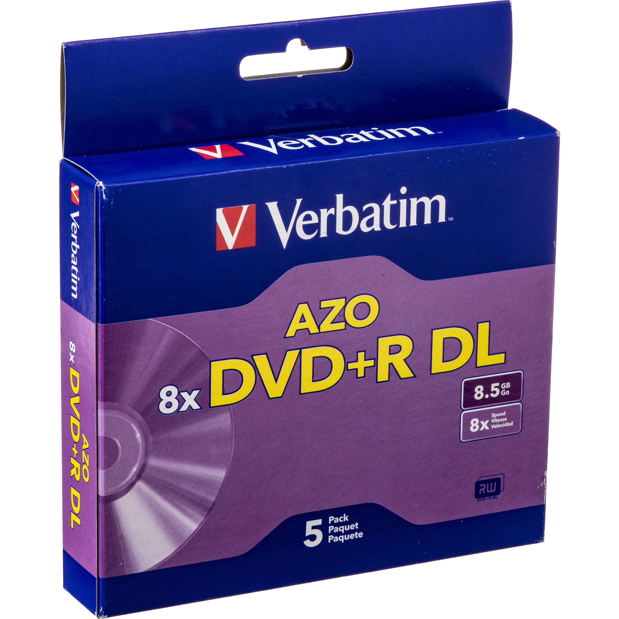 Verbatim Corporation 5pk Dvd+r Dl 8x 8.5gb Branded Jewel Case
