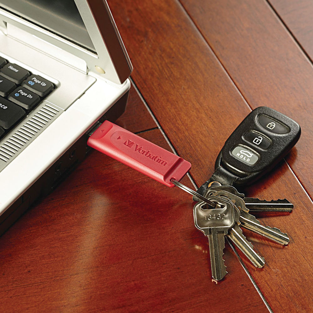 Red Verbatim 128GB STORENGO USB flash drive, model 98525 — view 4