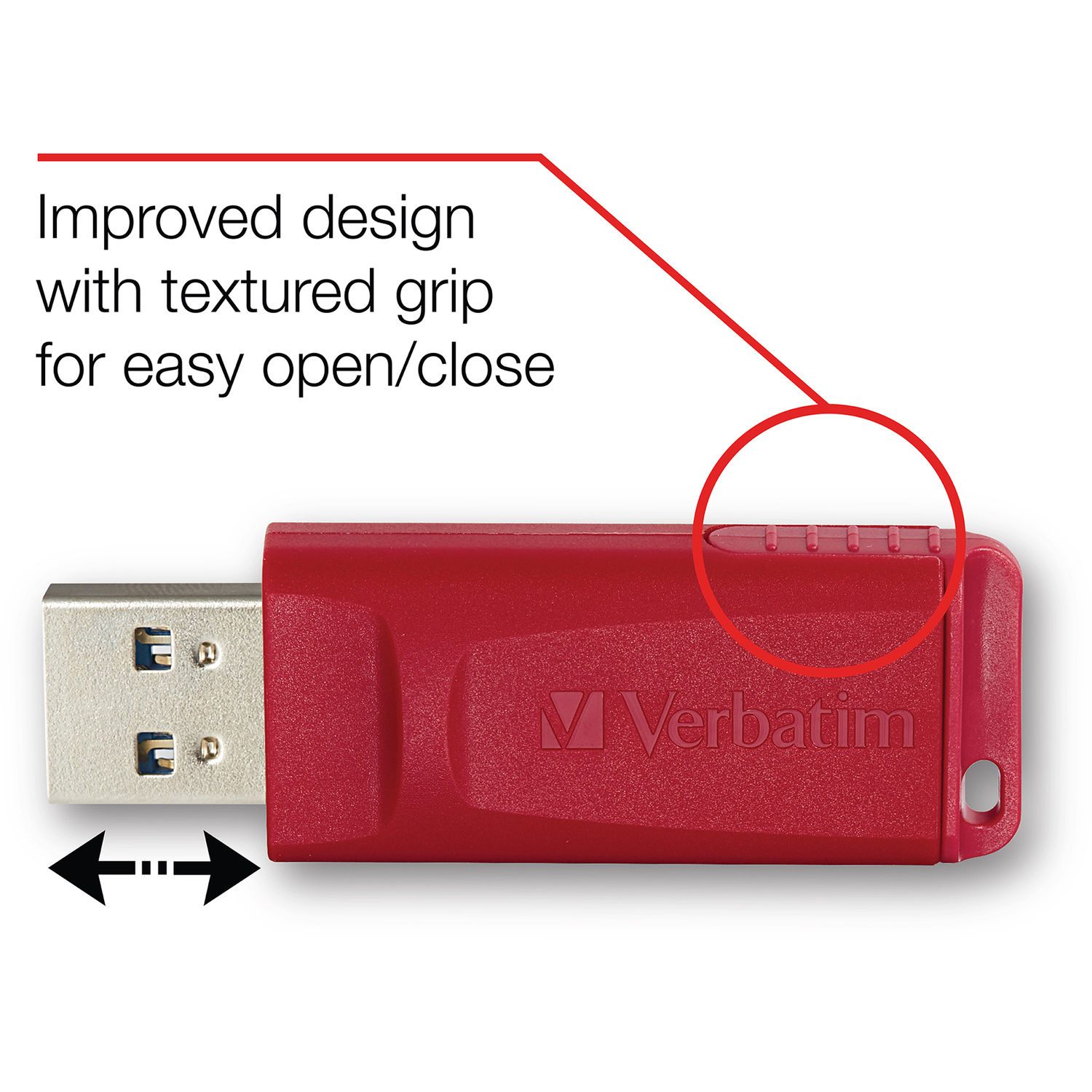 Red Verbatim 128GB STORENGO USB flash drive, model 98525 — view 8