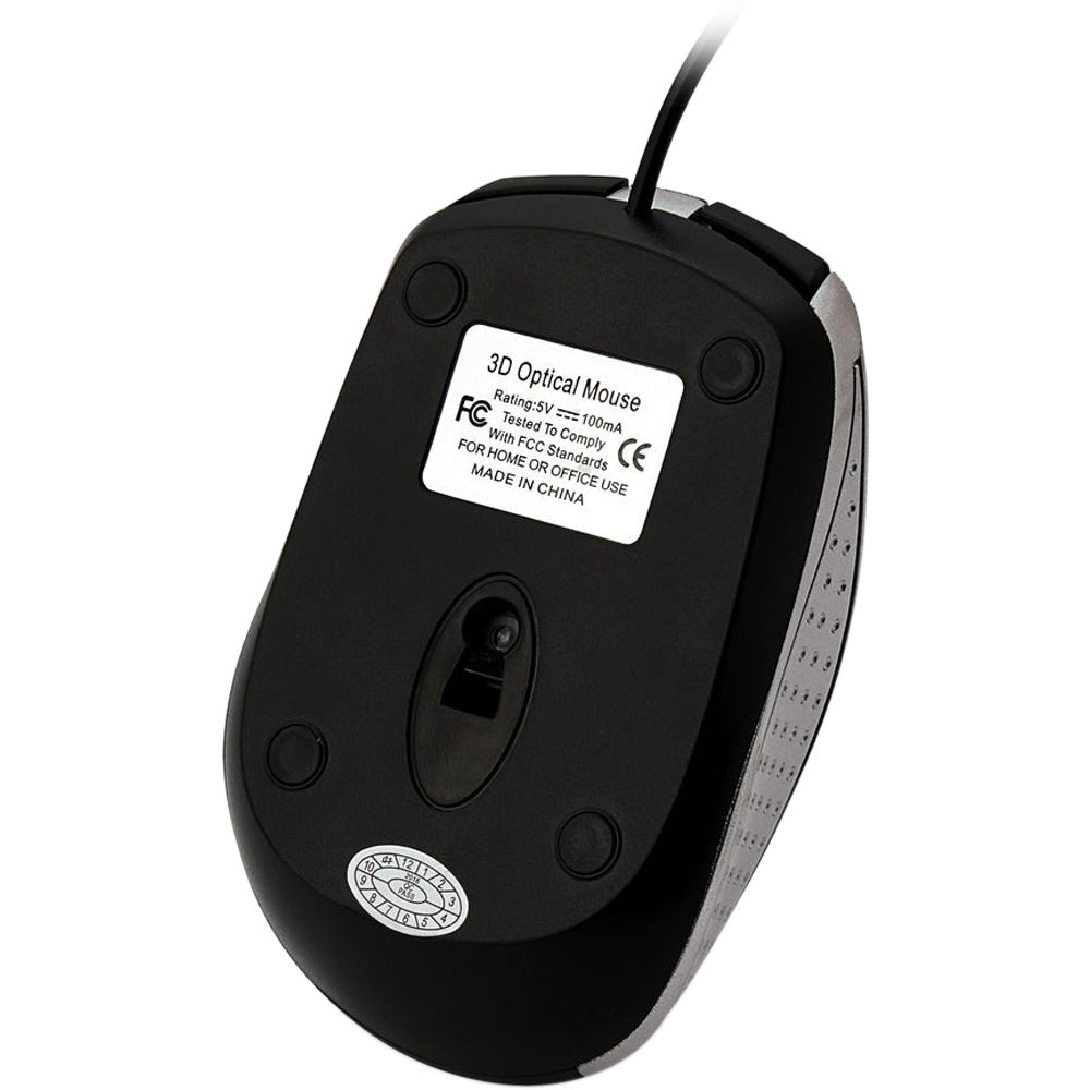 CORDED NOTEBOOK OPTICAL MOUSE-SILVER — view 4
