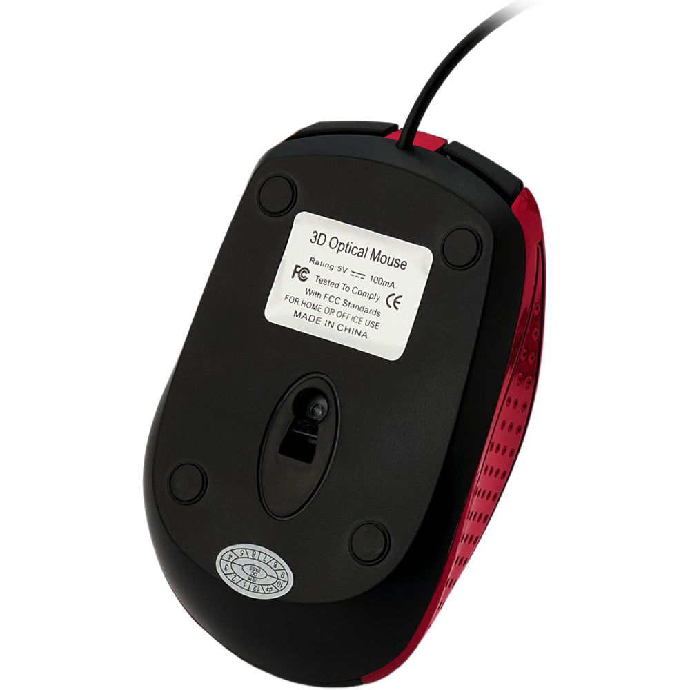 WIRED OPTICAL BRAVO MOUSE - RED — view 4