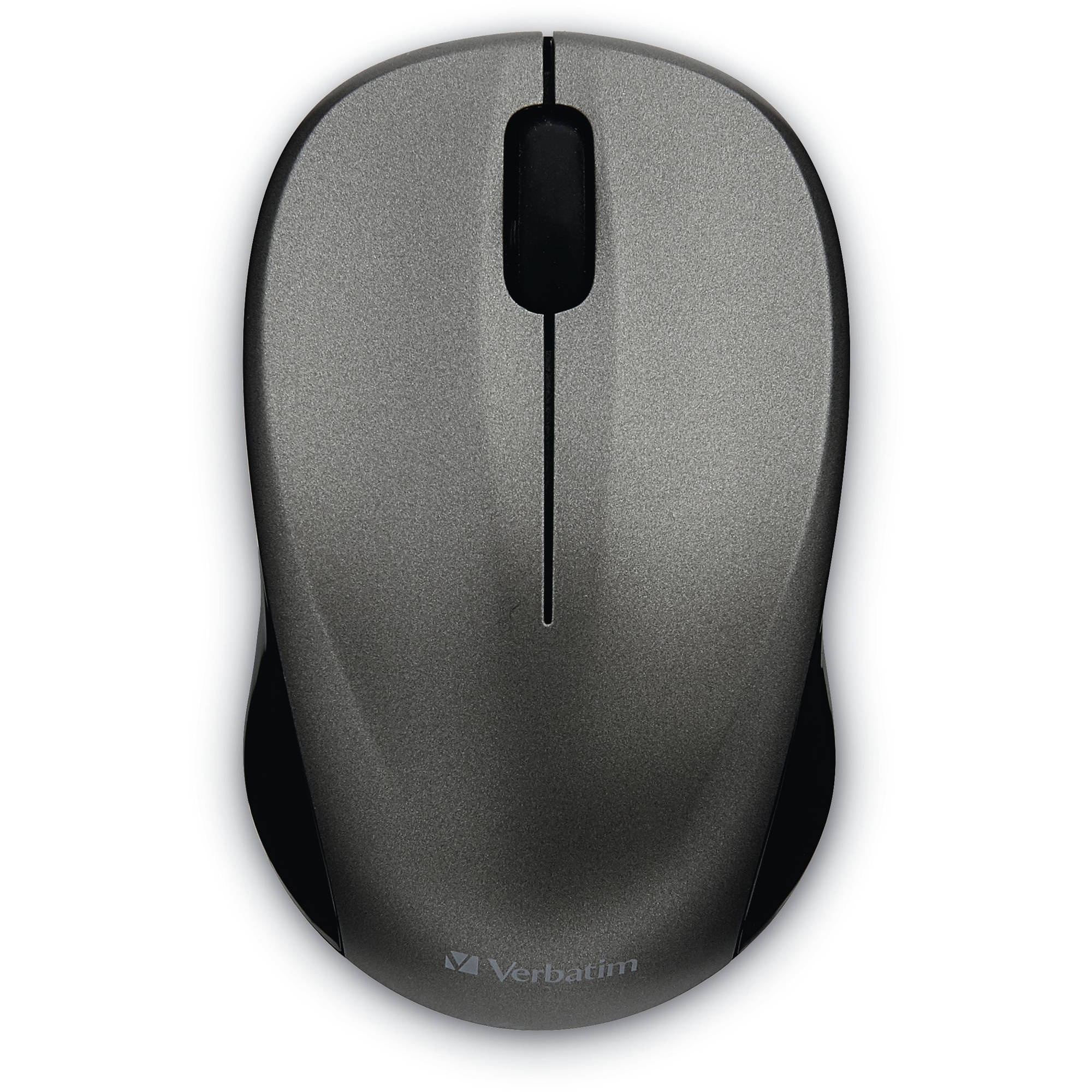 Verbatim silent wireless Blue LED mouse in graphite with ergonomic design — view 2