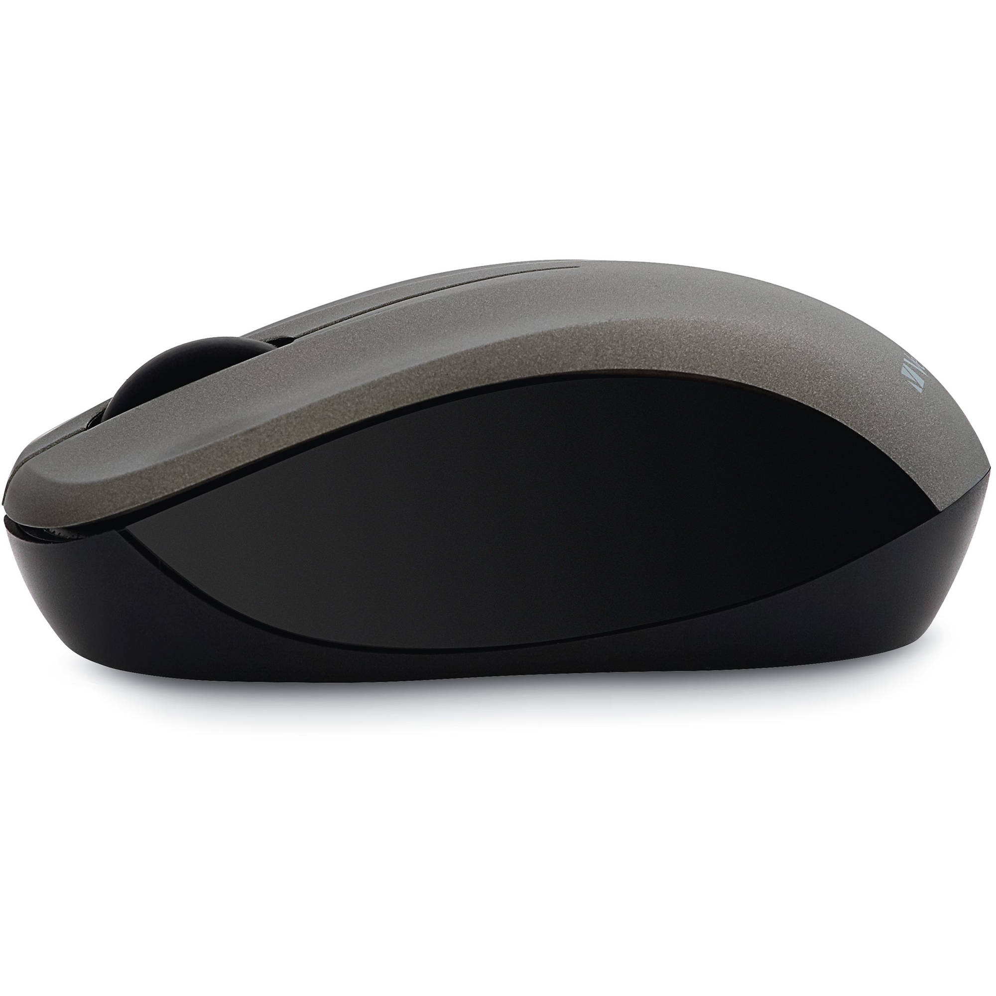 Verbatim silent wireless Blue LED mouse in graphite with ergonomic design — view 3