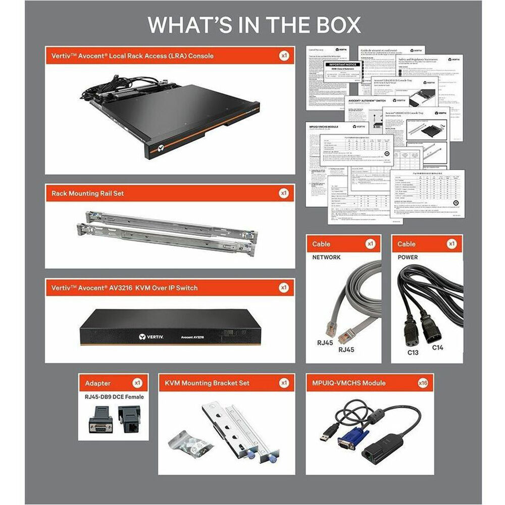 Vertiv Avocent LRA Rack Console 18.5 1U rack-mount KVM console with 18.5 in display — view 6