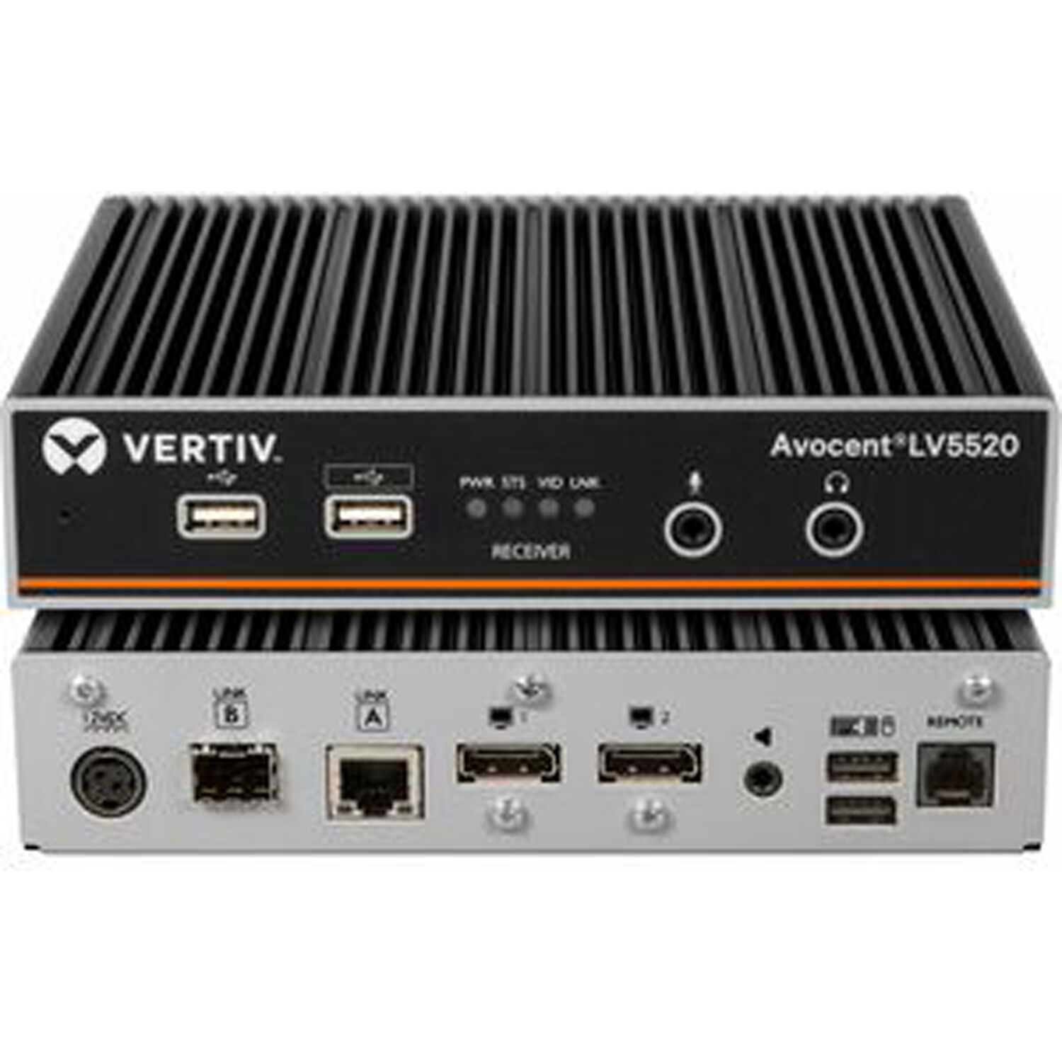Vertiv Dual DP Extender 4K60 USB 2.0 desktop KVM extender for dual DisplayPort workstation extension — view 5