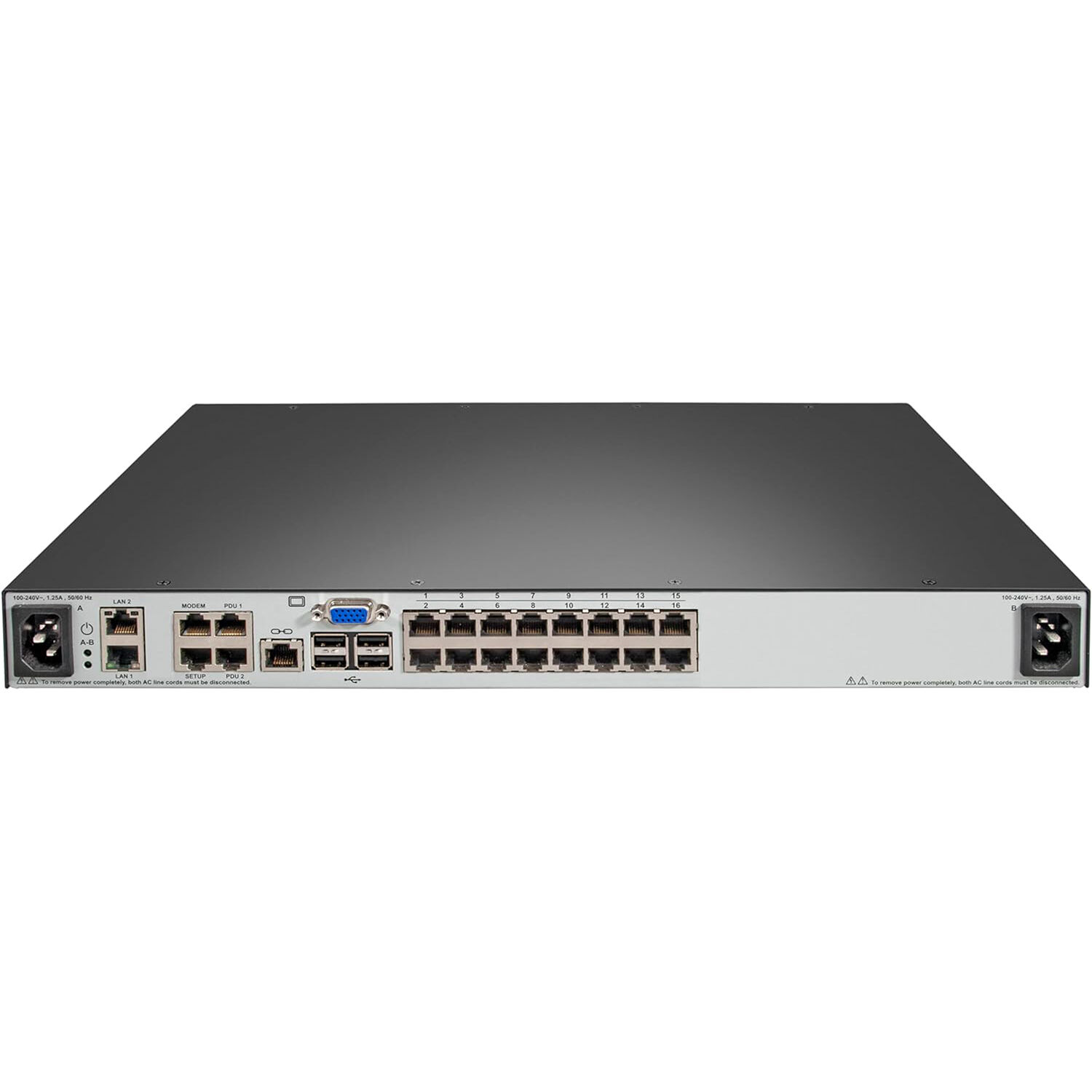 Vertiv 16 port KVM with 2 digital paths, dual AC power supplies, and TAA compliance — view 4