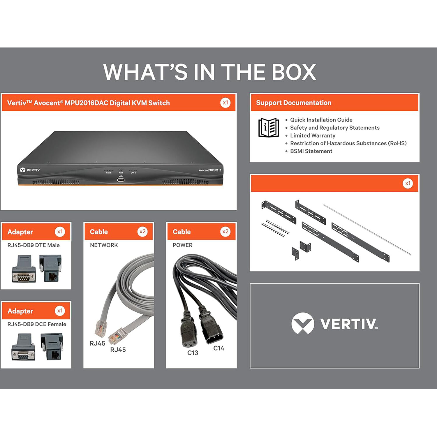 Vertiv 16 port KVM with 2 digital paths, dual AC power supplies, and TAA compliance — view 5