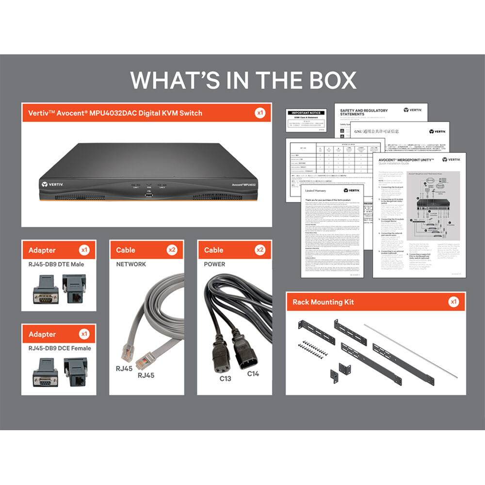 Vertiv 32-port digital KVM switch with 4 paths, dual AC power supplies, and TAA compliance — view 8
