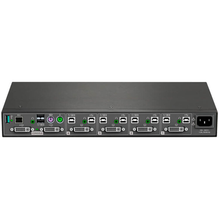 Vertiv CYBEX secure desktop matrix KVM with 4 ports, dual 4K support, and CAC — view 3
