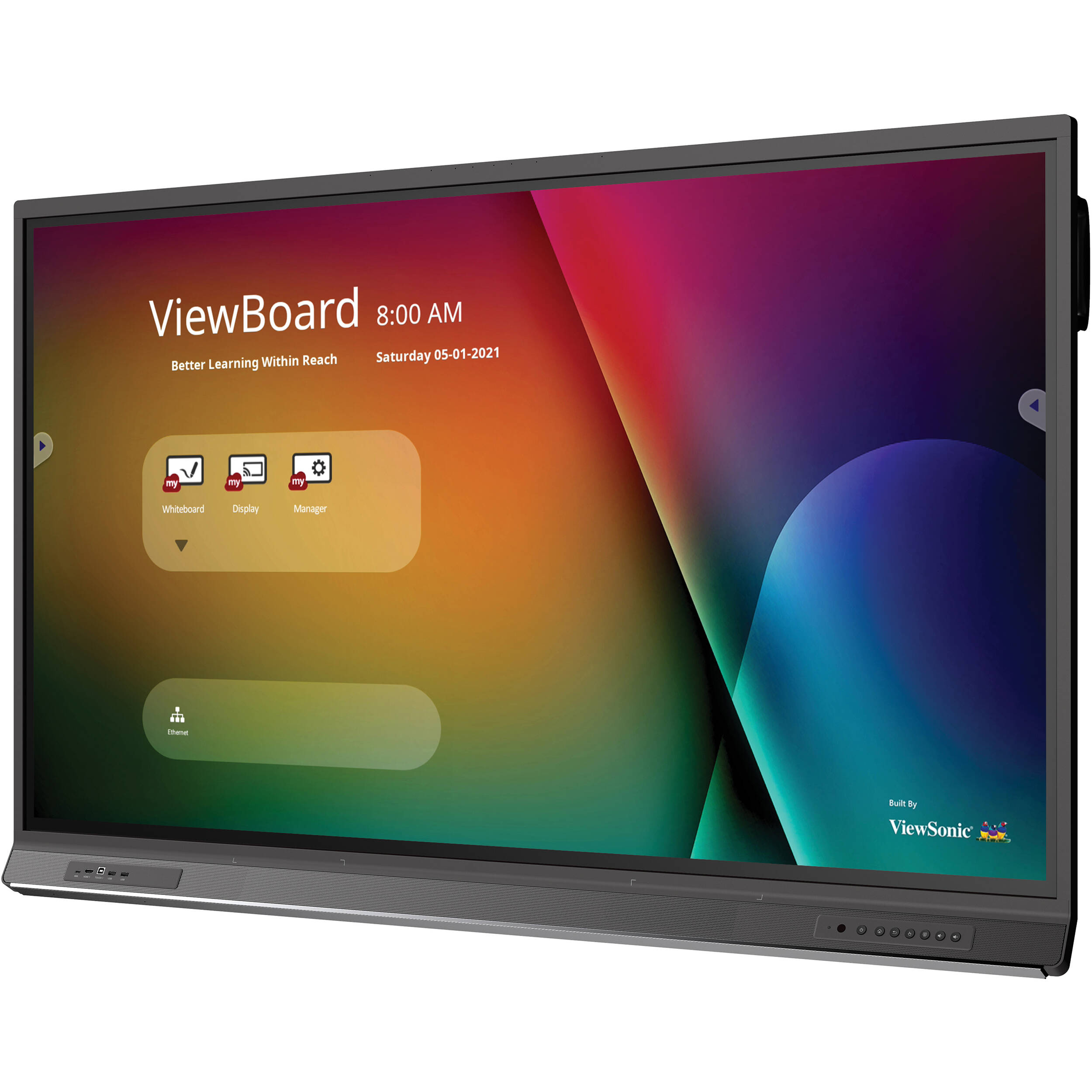 ViewSonic 65-inch 4K interactive flat panel display with USB-C and integrated microphone — view 2