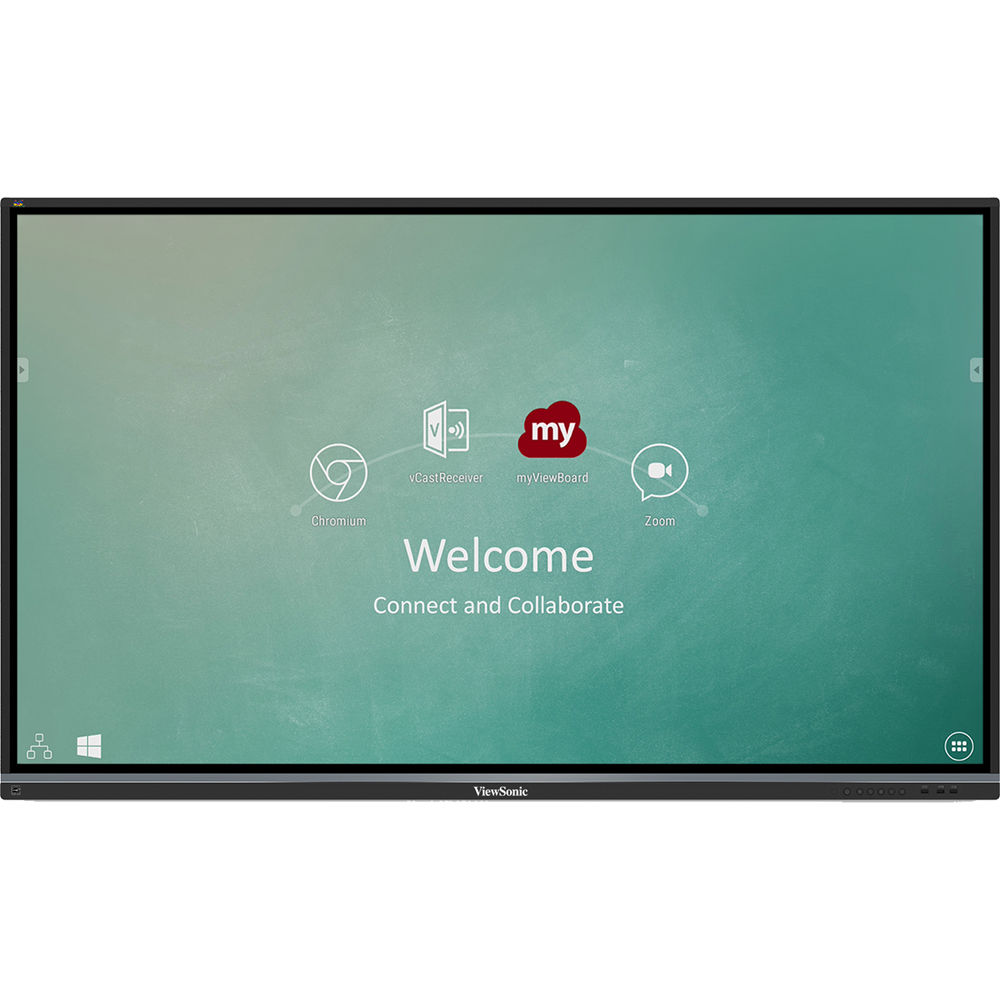 ViewSonic 75-inch ViewBoard IFP7550-E2 4K interactive display bundle with wireless adapter and mobile trolley cart — view 2