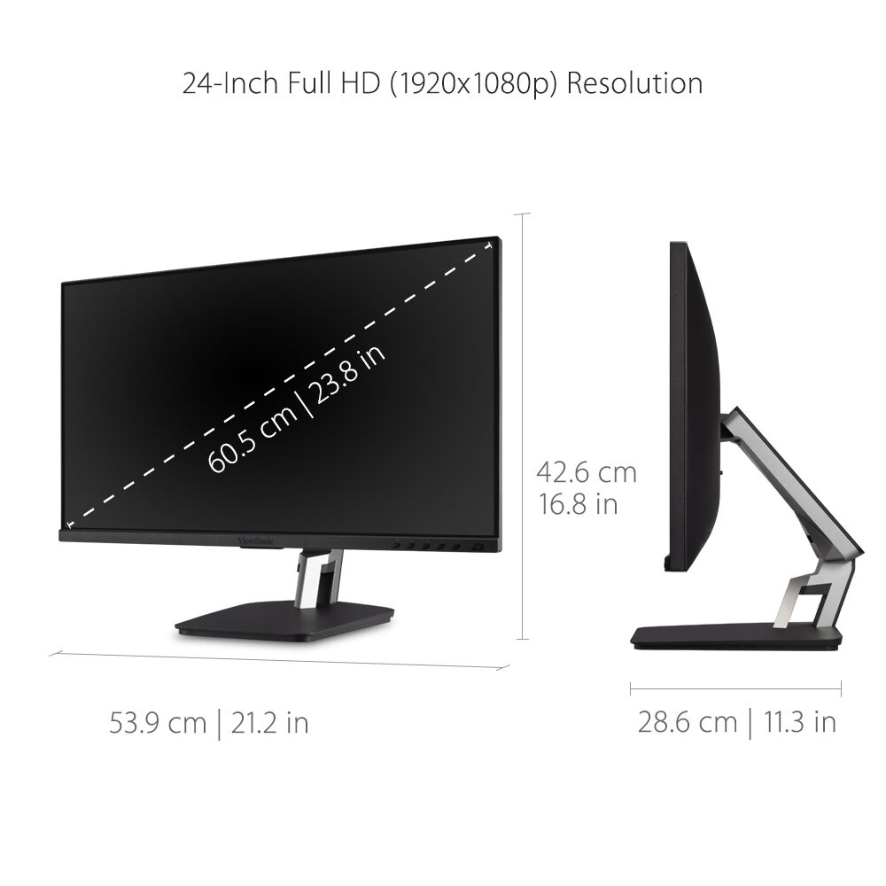 ViewSonic TD2455 24-inch Full HD 10-point touch display with ergonomic stand — view 12