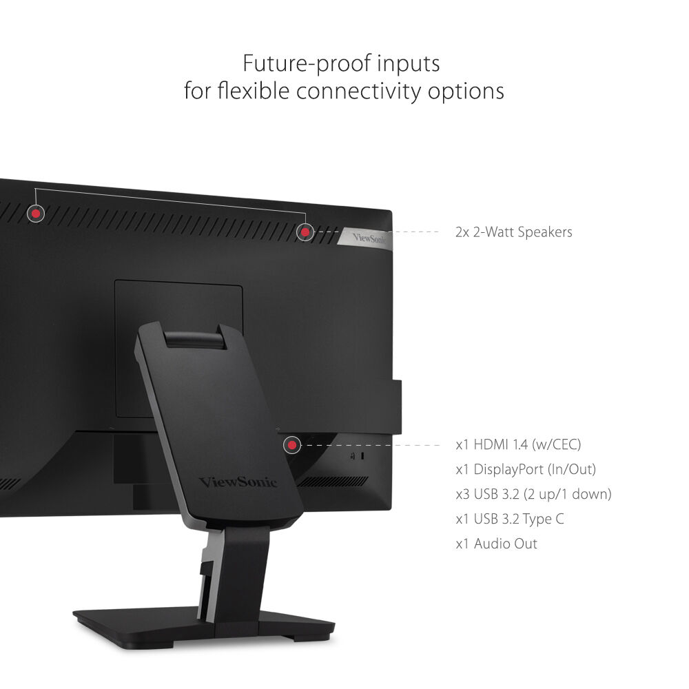 ViewSonic TD2455 24-inch Full HD 10-point touch display with ergonomic stand — view 13