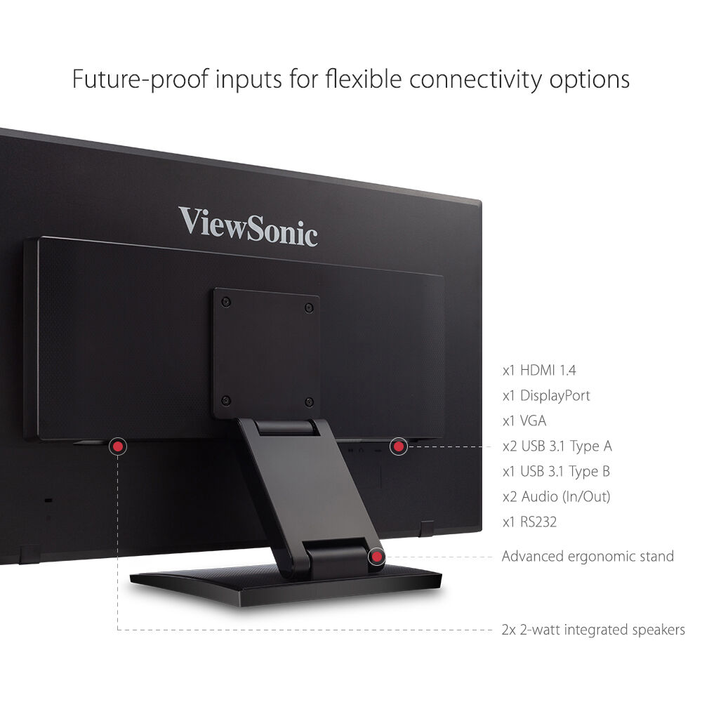 ViewSonic TD2760 27-inch Full HD 10-point PCT touch monitor with ergonomic stand — view 10