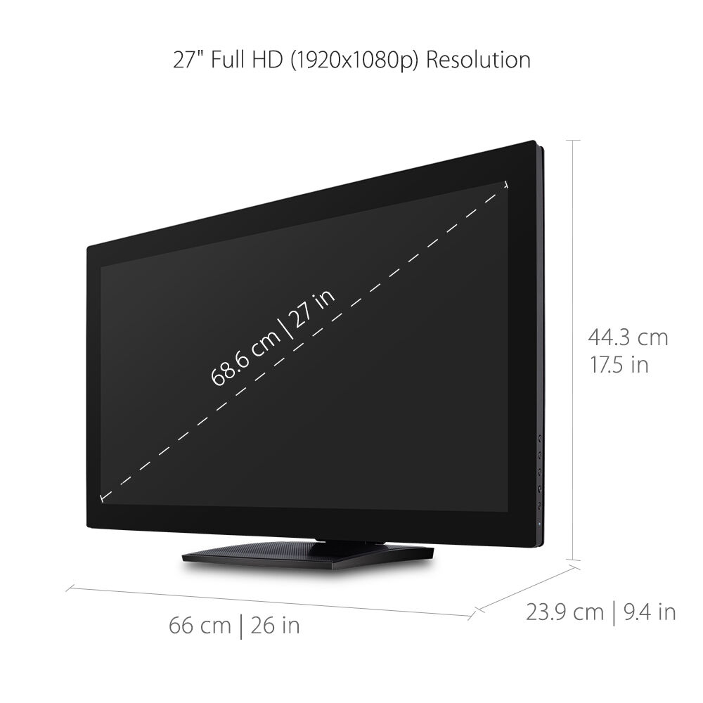 ViewSonic TD2760 27-inch Full HD 10-point PCT touch monitor with ergonomic stand — view 9
