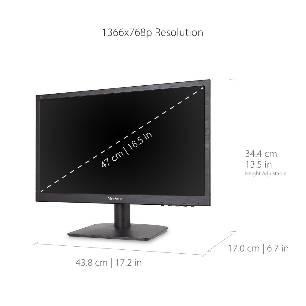 ViewSonic VA1903H 19-inch widescreen LCD monitor with compact 18.5-inch viewable display — view 7
